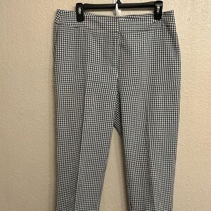 Nine West Women Gingham Pattern Blue White Pants Size 8